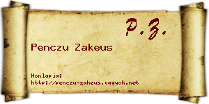 Penczu Zakeus névjegykártya